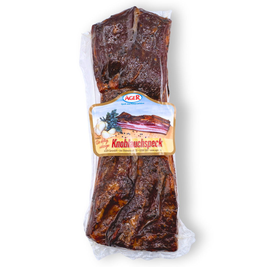 Knoblauchspeck mit Schwarte | ca. 450g - Tiroler Bauernstandl