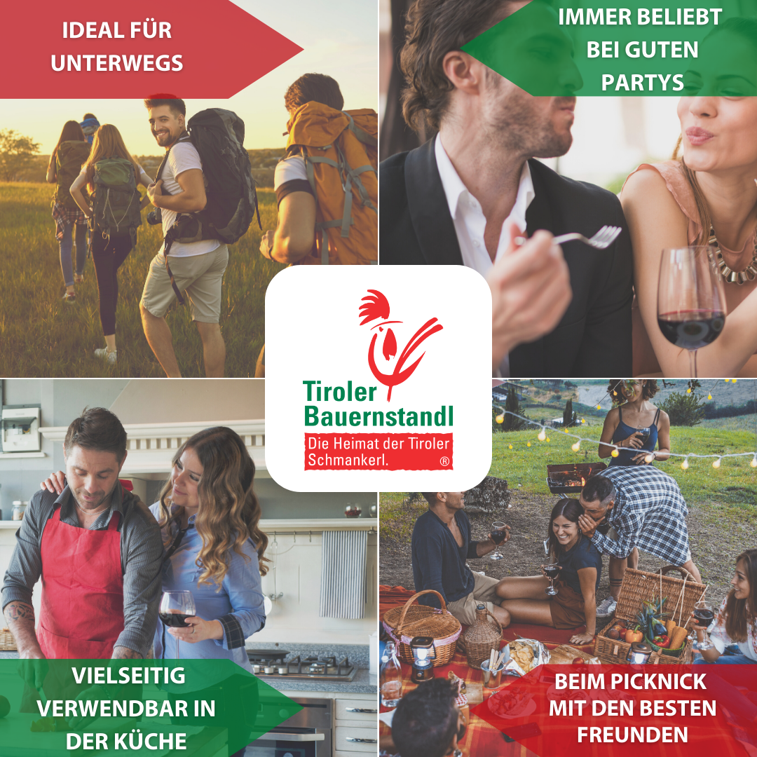 Tiroler Bergwanderer 3 Stück Würste mit Pfefferkörner - Tiroler Bauernstandl