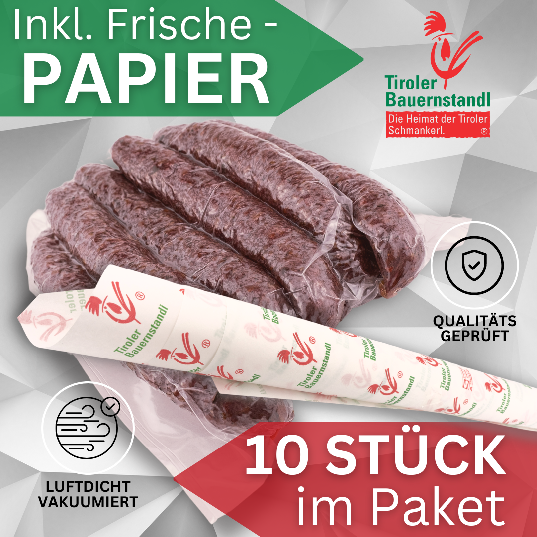 Osttiroler Kaminwurzn aus 100% Lammfleisch 10 Stück - Tiroler Bauernstandl