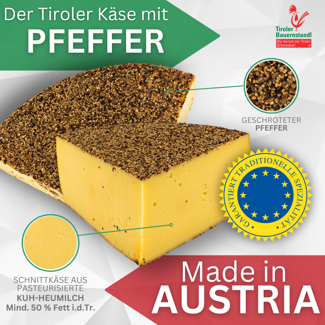 Tyrolean Pepper Cheese | 50% fat i.d.m. 