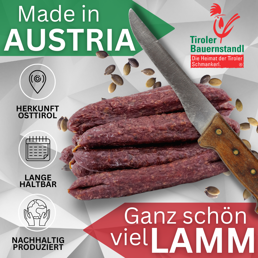 Ostiroler Kaminwurzen made from 100% lamb meat 10 pieces