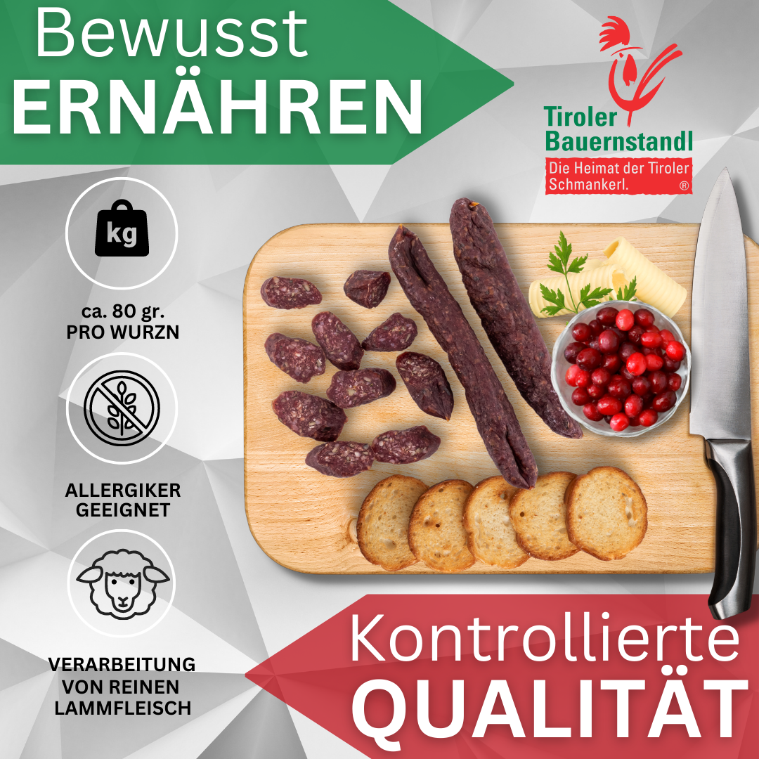 Ostiroler Kaminwurzen made from 100% lamb meat 10 pieces