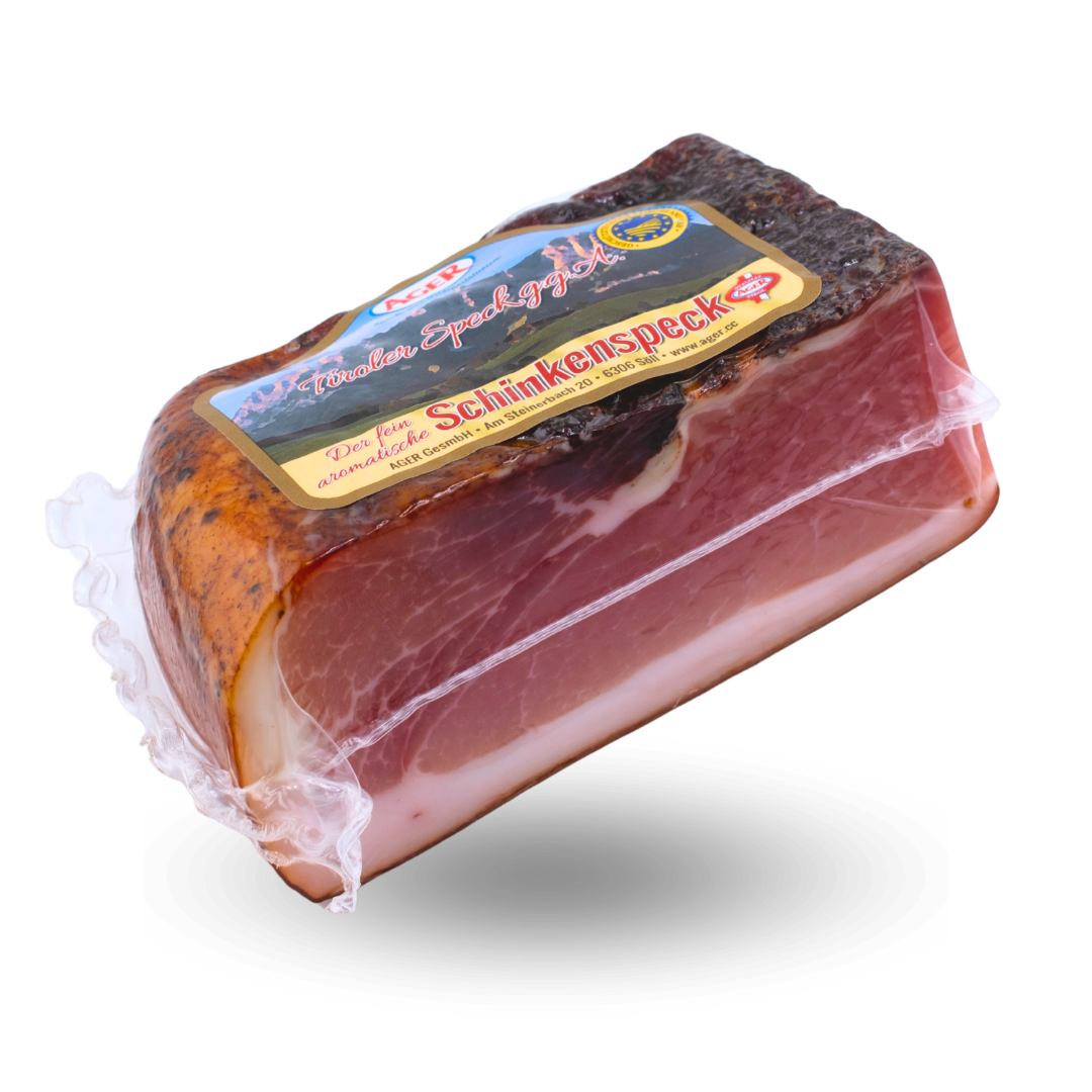 Schinkenspeck g.g.A. aus Tirol | Speck am Stück mild | Schinken geräuchert