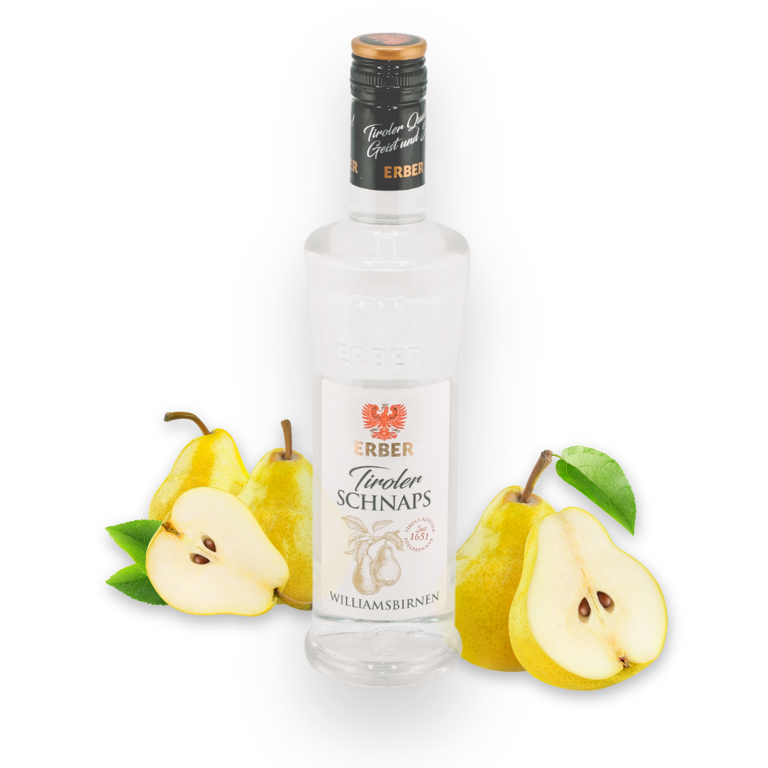 Tiroler Williamsbirnen Schnaps Spirituose | 500ml - 38% vol.